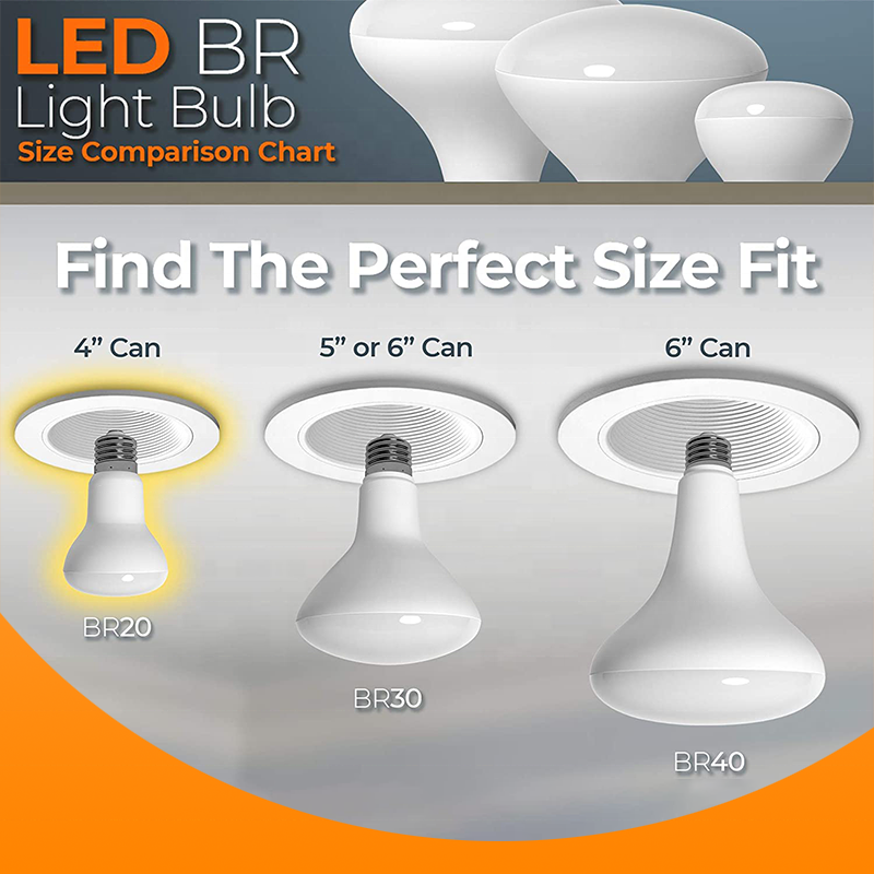 BR E26 UL Certification Led Bulbs Single CCT 7/8/11/17W Recessed Home Lighting LED Bulb Triac Dimmable Bulbs