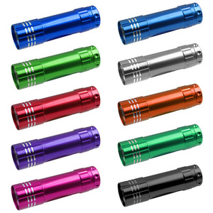 Biumart LED Flashlight Aluminum Multicolor Mini Torches 9LED Light Source Torch 10 Color Flashlights For Promotion