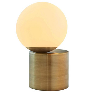 Modern Glass Globe Living Room Table Desk Lamp With LED Light Bulb antique brass glass shade desk lamp