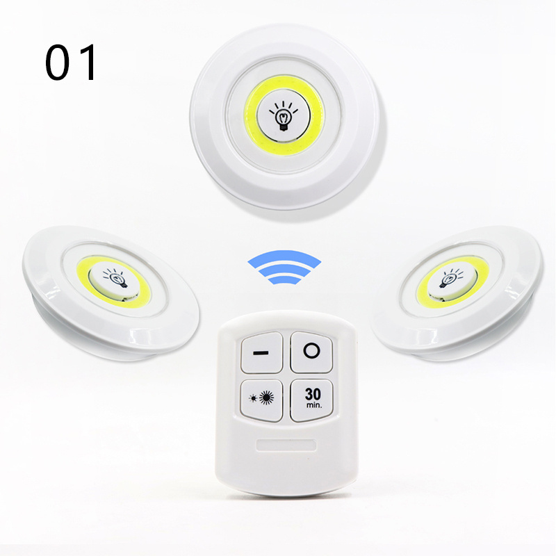 Biumart China Supplier Wholesale Cabinet Lights Wireless Remote Control LED Puck Lamp Under Kitchen Closet Timer Night Light