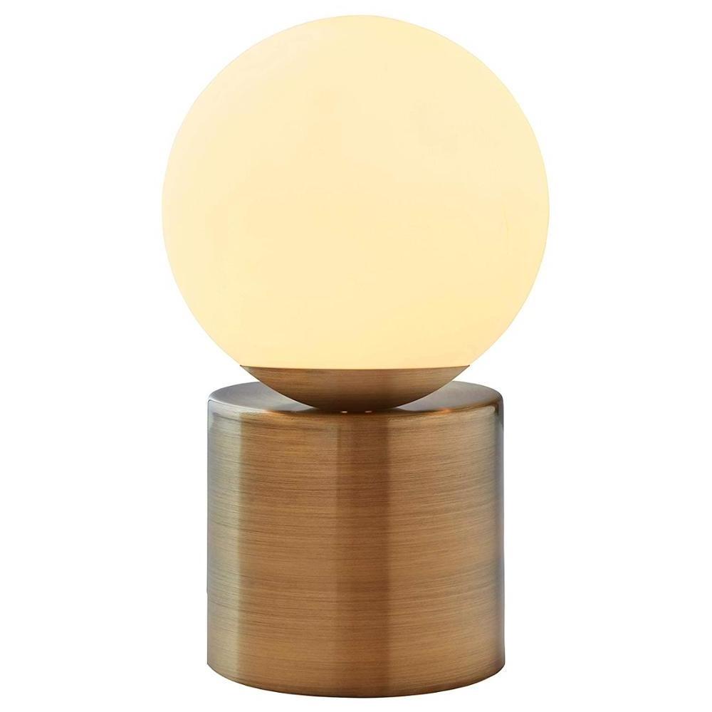 Modern Glass Globe Living Room Table Desk Lamp With LED Light Bulb antique brass glass shade desk lamp