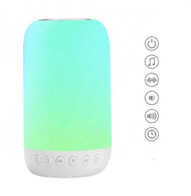 Biumart Desktop Bedside Portable Travel Baby White Noise Natural Sound Machine Device LED RGB Night Light