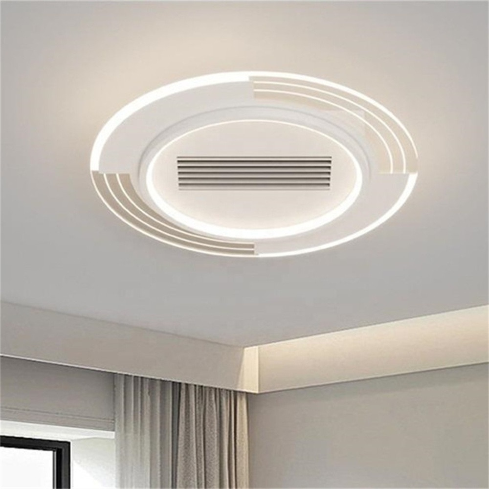 Biumart Ceiling Fan Light Round Square Rectangle Intelligent Frequency Fancy Decorative Fan Ceiling Light Ceiling Fan