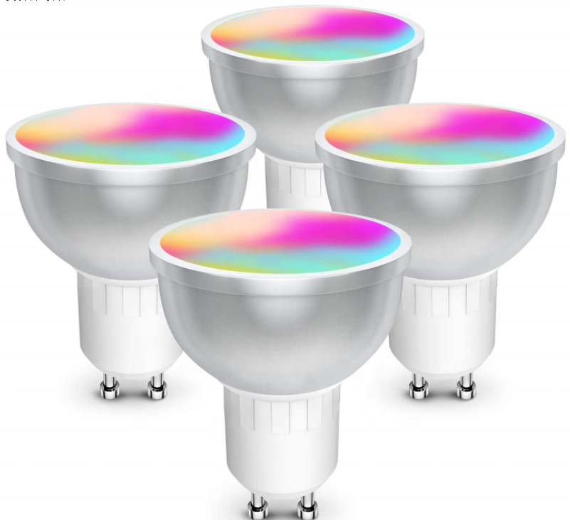 Biumart Smart Led Light Bulbs WIFI Alexa Google Adjustable 5 W RGB GU10 Lamp Dual-mode Control