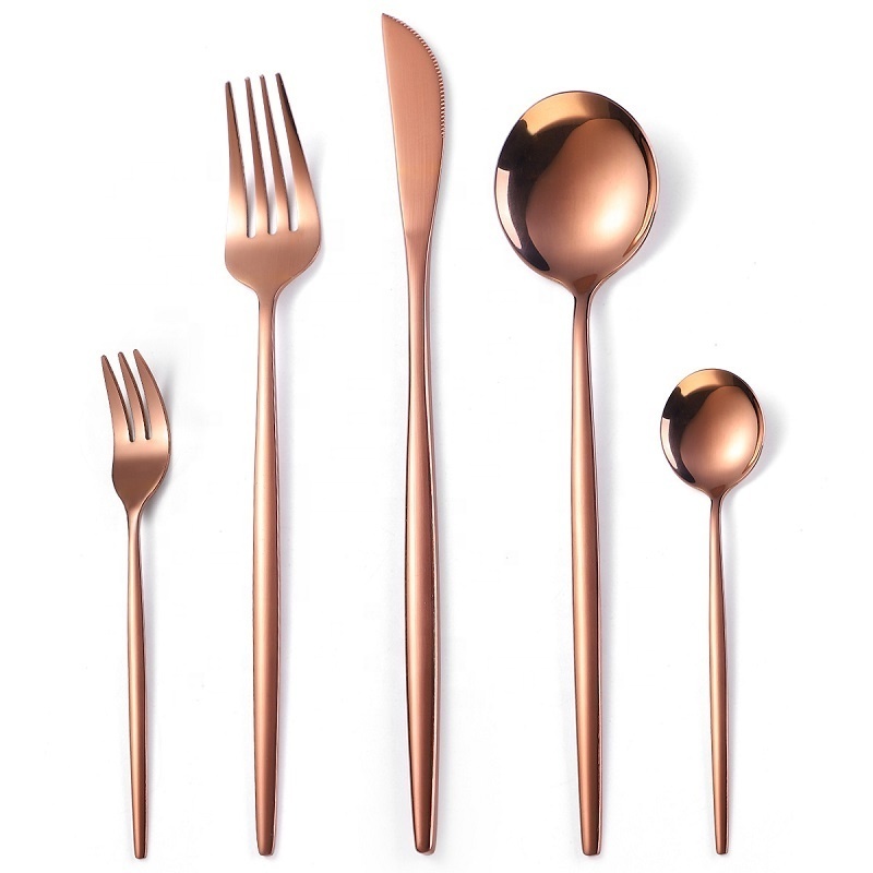 Biumart New Portugal Stainless Steel Tableware Sets Knife Fork Spoon For Western Food Dinner Tableware Set Hotel Wedding Gift