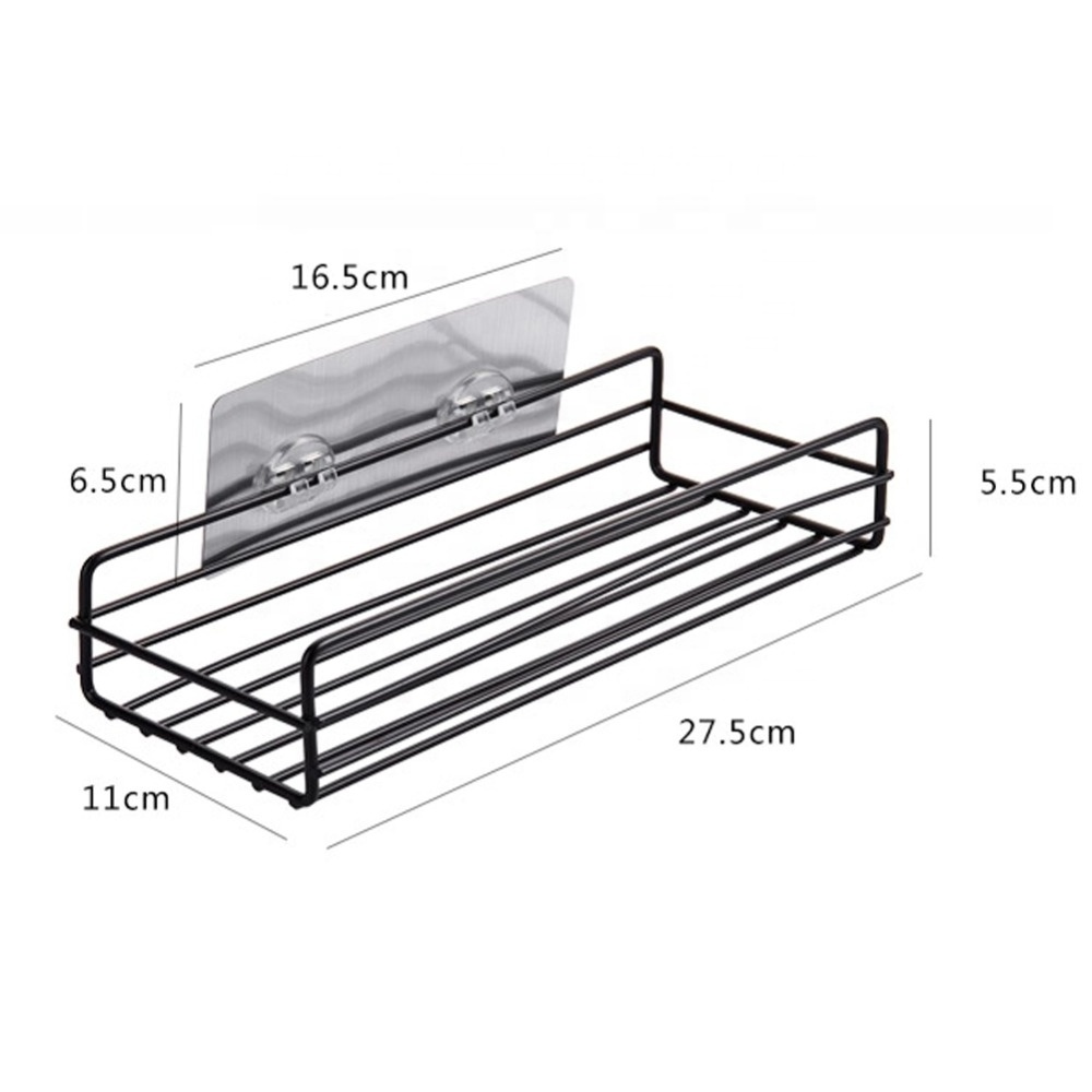 Biumart Bathroom Storage Rack Organizer Shelf Bathroom Shower Wall Shelf Without Drilling Iron Kitchen Bathroom Shelves