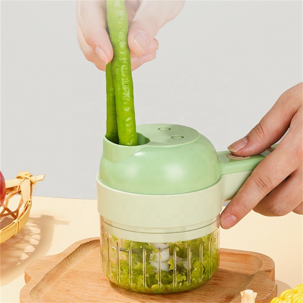 Biumart 4 in 1 Vegetable Chopper Electric Handheld Portable Multifunctional Garlic Mud Masher Chili Crusher