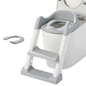 Biumart PP Baby Potty Toilet Training Seat Foldable Save Space Baby Kid Potty Training Chair with Double Side Handrail