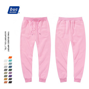 Custom Fleece Sweatpants Unisex Print Blank Pink Jogging Pants Wholesale Trackpants Mens Joggers