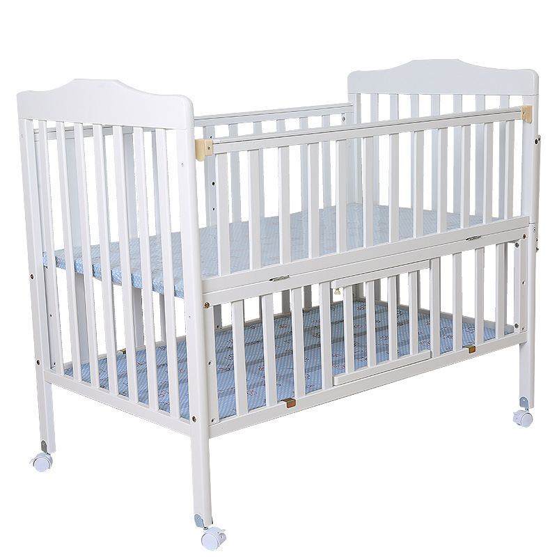 2023 new baby cot bed crib removable baby bassinet for sale/high quality white Multi-functional solid wood bed for baby