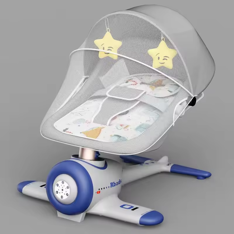 2024 Multi-function Automatic Baby Rocker Bassinets Swing Rocking Cradle Berceau Electric Baby Rocking Chairs Bedding Set