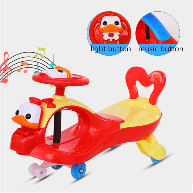 2024 new cute little duck design children twist car musical swing car OEM wholesale cheap baby ride on electric kids ridding car