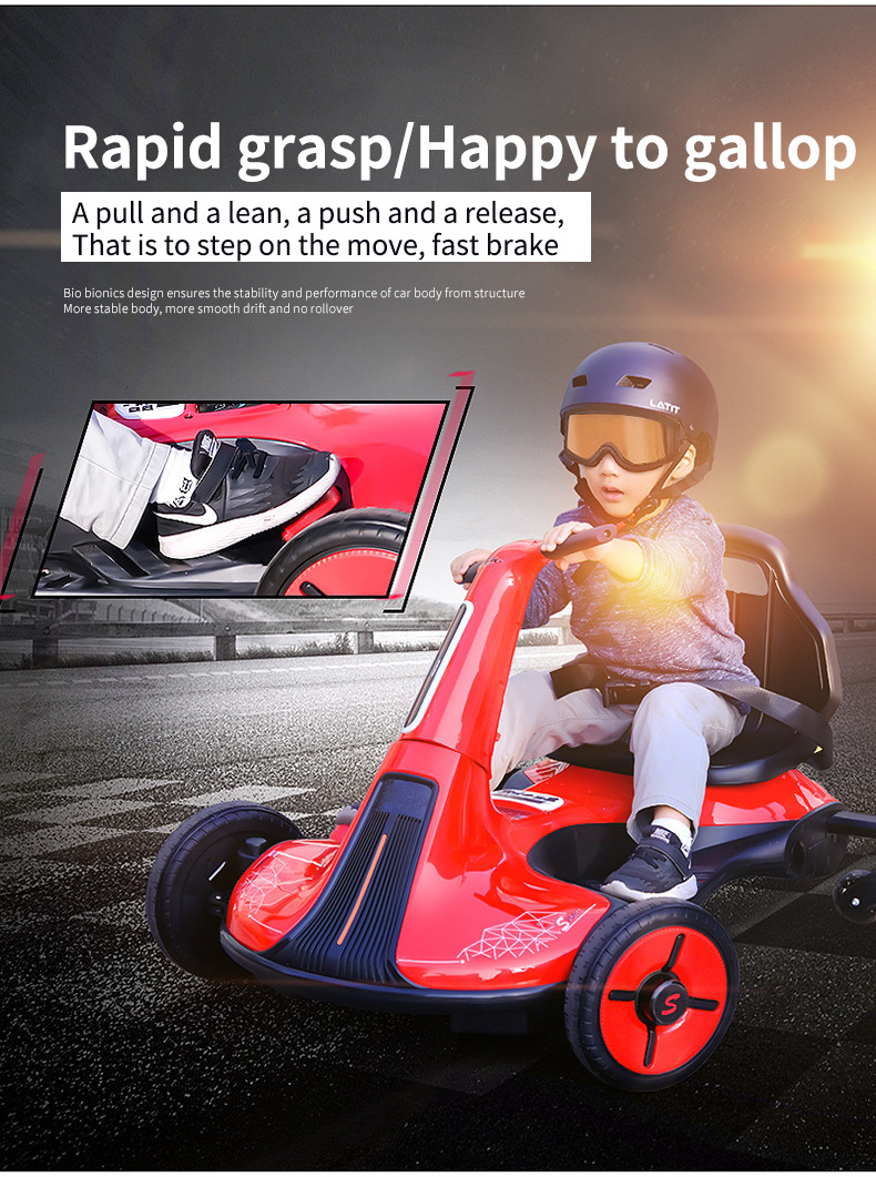 2022 Newest 550 Dual motors Pedal Go Karts for kids 12v ride on car battery powered electric go kart pedal cars for kids