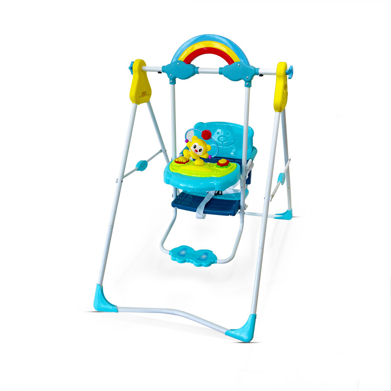 Cheap price indoor outdoor patio kids  swing chair with music metal stand Hanging Plastic Toddler Baby Swing Seat