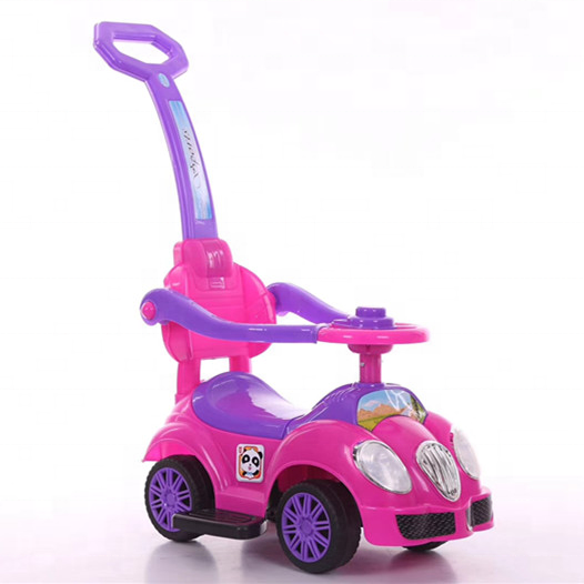 new arrival 2024 baby ride on toy vehicle baby carrier car PP plastic with umbrella push handle music 4 PU wheels