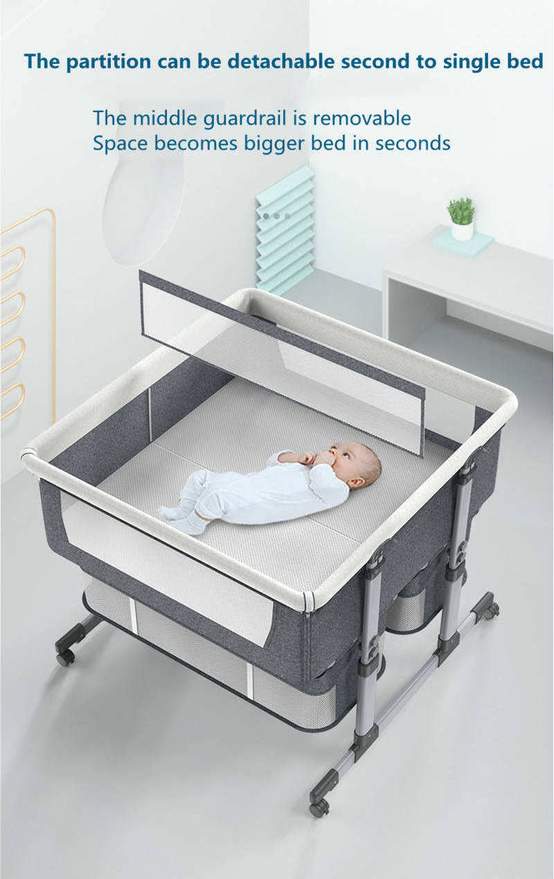 Baby Bed City Sleeper Bassinet for Twins Adjustable Height Portable Crib with Wheels multi function baby cots Twin Sleeper BestSuppliers