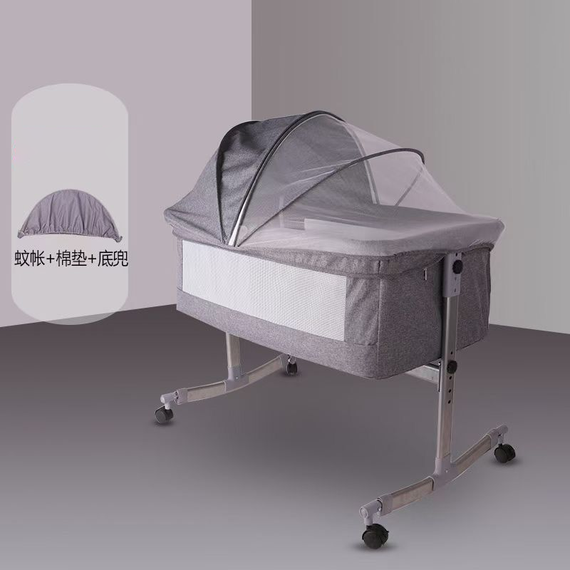 2022  Manufacturer New Born  Pretty 2 IN 1 Crib   Baby Sleeping Cradle Swing Adjustable Height Baby Cribs Baby Bed Swing Cradle