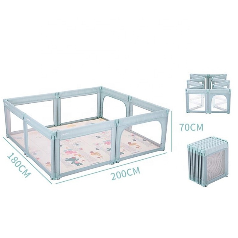 Foldable Indoor Kids Plastic Fence Baby play pen playground playpen with slide swing for baby/Can be assembled freely