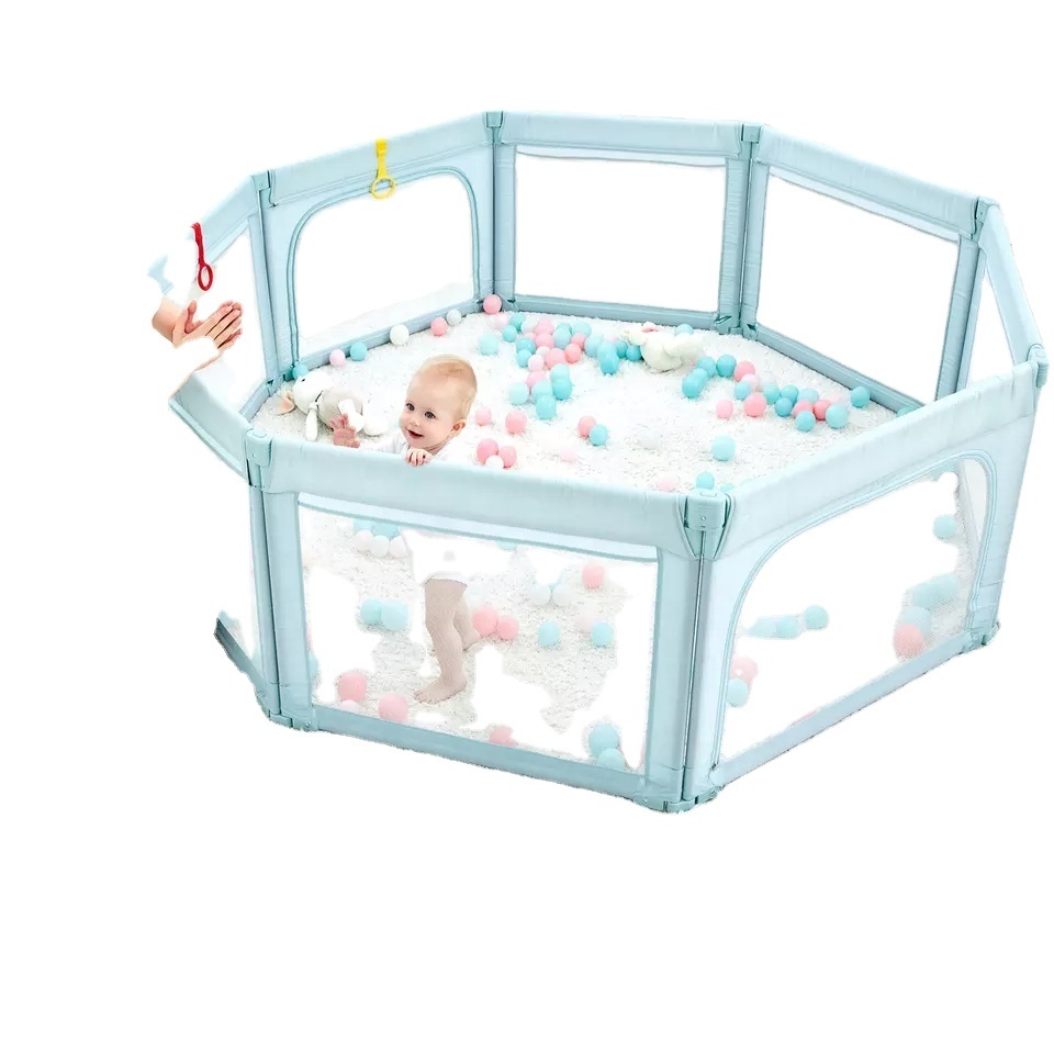 Foldable Indoor Kids Plastic Fence Baby play pen playground playpen with slide swing for baby/Can be assembled freely