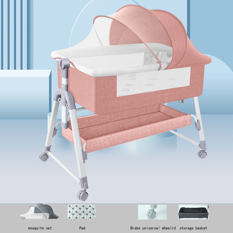 Luxury Foldable Adjustable Height Portable Modern Cosleep baby cradle Swing Kid Cradle Bed New Born Bassinet Baby Crib bed set