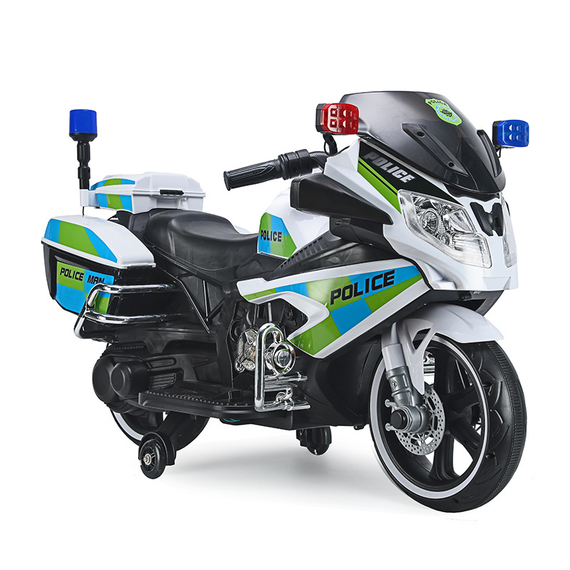 2021 cheap ride on mini motorcycle police car with music lights/four wheels two-seat child motorcycle electric kids motorbike