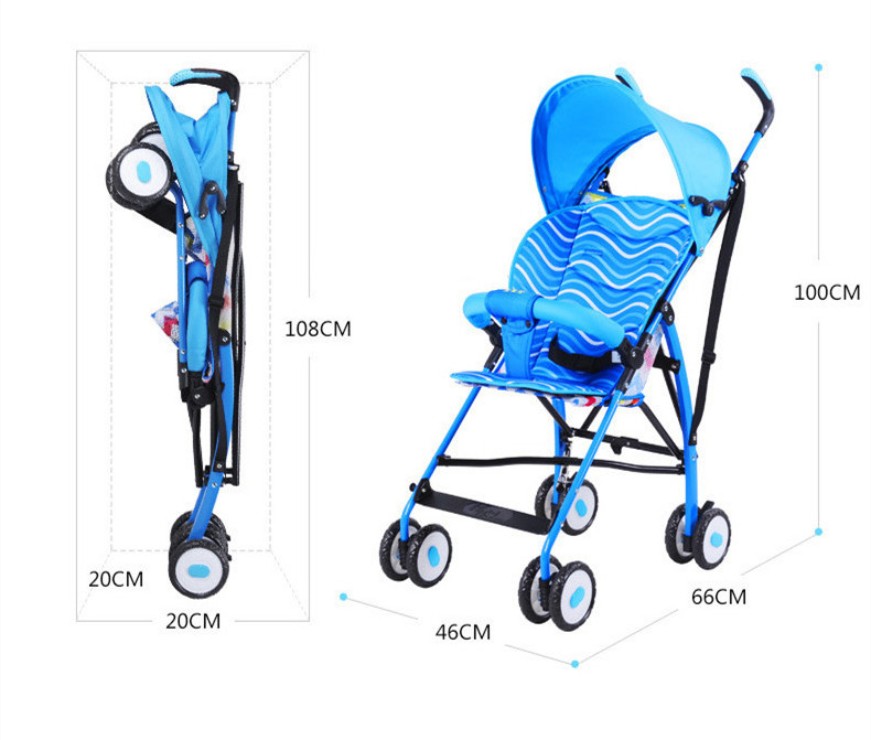 Cheap price down manufacturers of light and thin children's wheelbarrow simple portable sunshade four-wheel umbrella baby cart