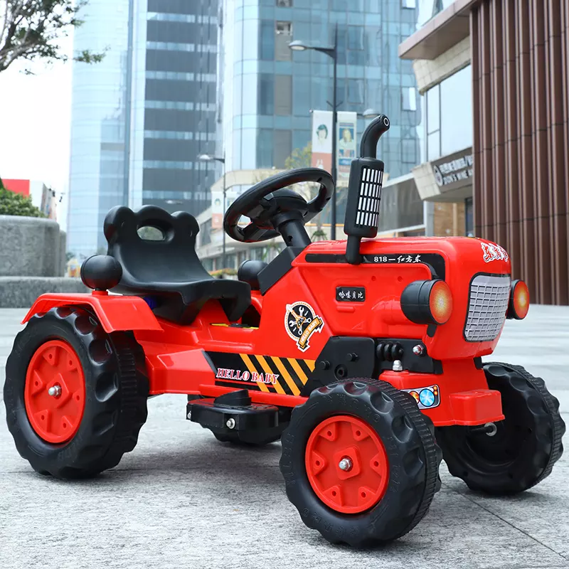 Wholesale  kids electric pedal tractor with tailer /Red color truck model tractor toy kids electric car  ride on  tractor toys