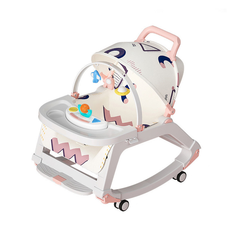 5 In 1 Multifunctional Baby Portable Rocker With wheels Dining Table Musical Electric Baby Bouncer Baby Feeding Dining Chair