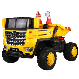 High quality two seats truck technical vehicle/kids toys tractors 12v remote control kids ride on car truck electric kids car