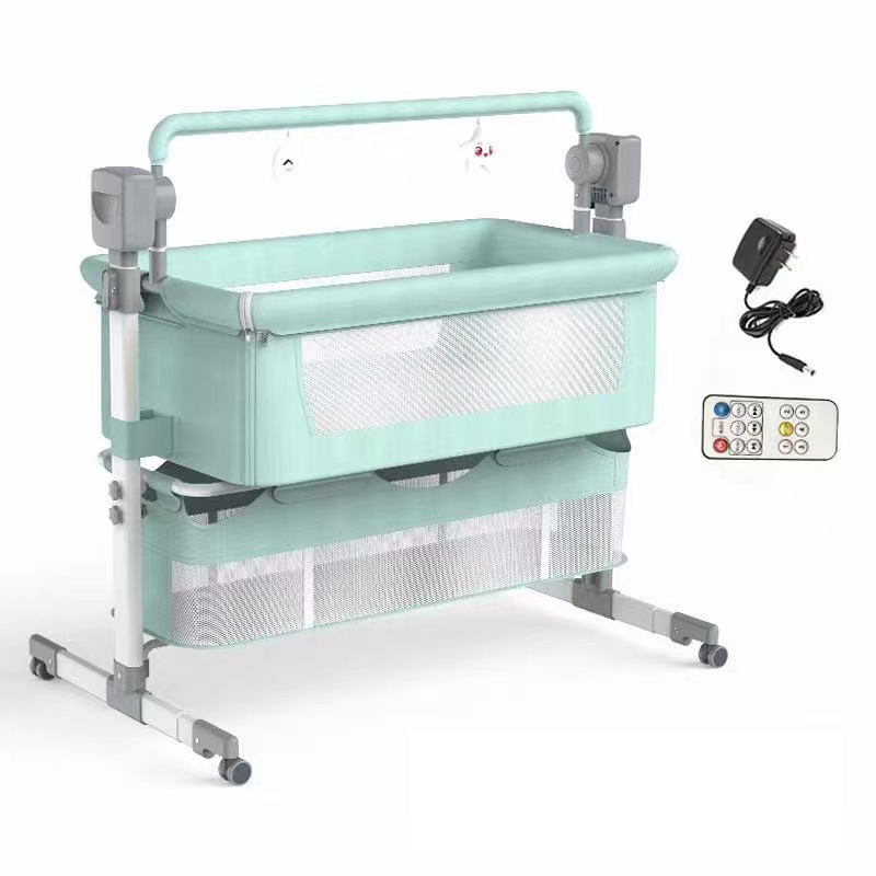 new born adjustable baby bassinet cot unique portable folding /electric baby cot with remote control baby crib