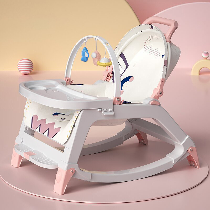 5 In 1 Multifunctional Baby Portable Rocker With wheels Dining Table Musical Electric Baby Bouncer Baby Feeding Dining Chair