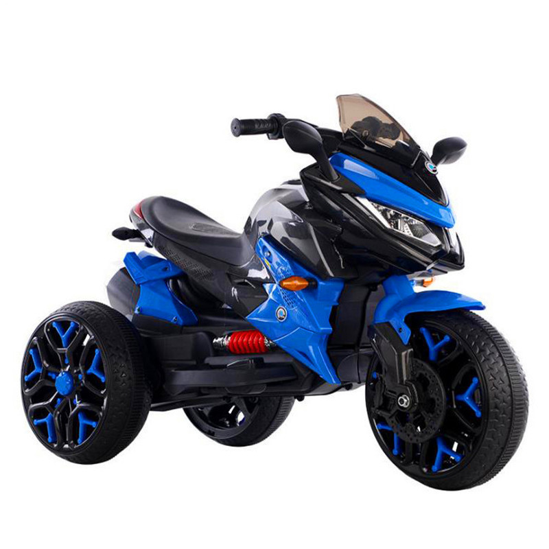 Double drive remote control tricycle children electric motorcycle self-driving adults with light early education music