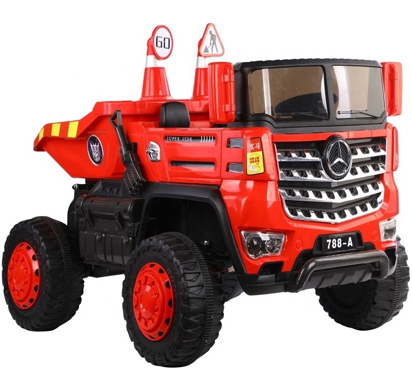 High quality two seats truck technical vehicle/kids toys tractors 12v remote control kids ride on car truck electric kids car