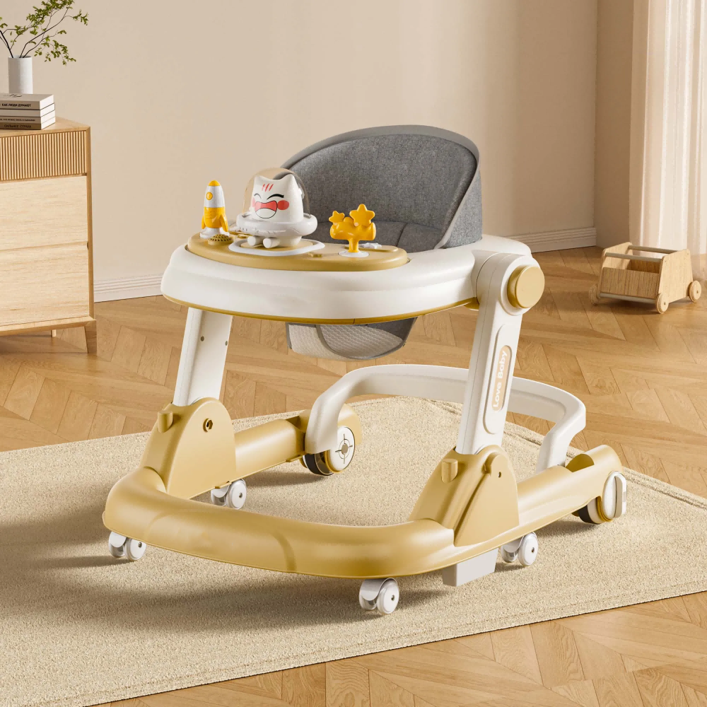 Popular safety high quality Baby push walker multi-function comfortable 360 rotating foldable baby walker