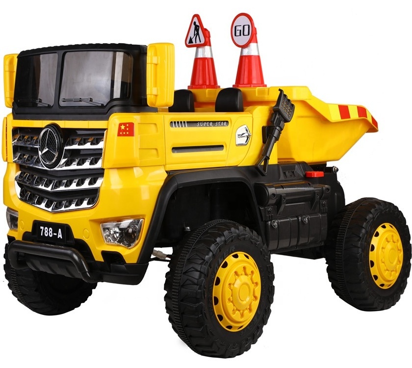 Big Kids Ride On Dump Truck Kids remote control Tractor/  2 seats big kids electric ride on car with automatic rising tipper