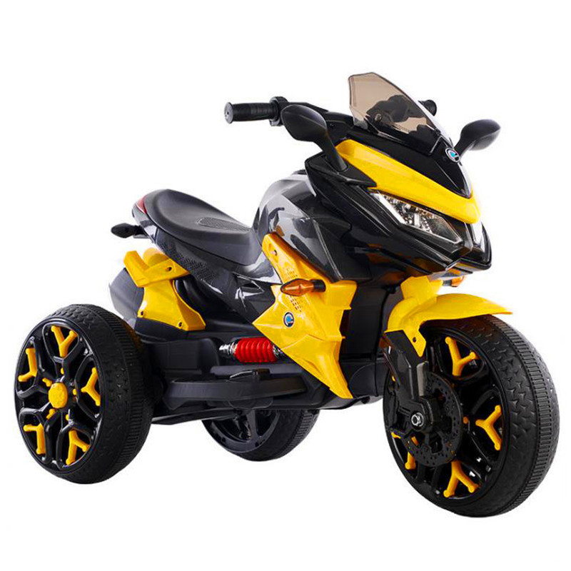 Double drive remote control tricycle children electric motorcycle self-driving adults with light early education music