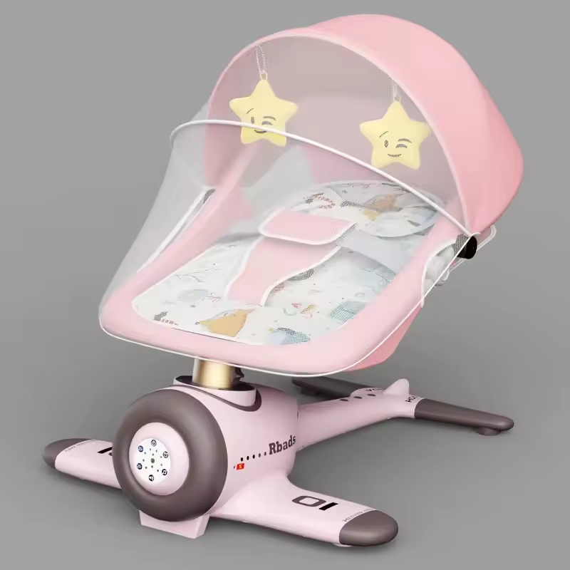 2024 Multi-function Automatic Baby Rocker Bassinets Swing Rocking Cradle Berceau Electric Baby Rocking Chairs Bedding Set