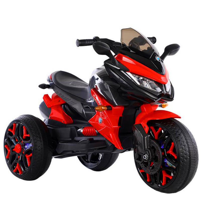 Double drive remote control tricycle children electric motorcycle self-driving adults with light early education music