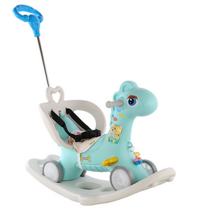 Hot sale baby rotating glow musical toddler walker plastic kids unicorn cartoon rocking horse ride on animals toy