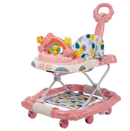 Anti-rollover base Adjustable Foldable Infant Baby Walker Sit To Stand Learning Walking Popular Baby Walker