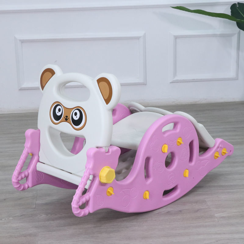 Baby Rocking Horse Slide | 4-in-1 Kids Climbing & Animal Rocker Set Ride on Toy with music| Smooth Slide/Swing/Basketball Hoop