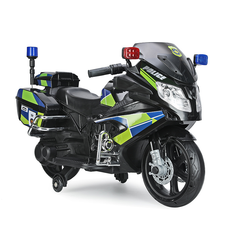 2021 cheap ride on mini motorcycle police car with music lights/four wheels two-seat child motorcycle electric kids motorbike