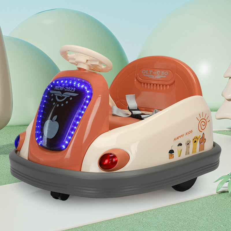 2024 new design Children's electric bumper car with early education function four-wheel charging stroller drift car for sale