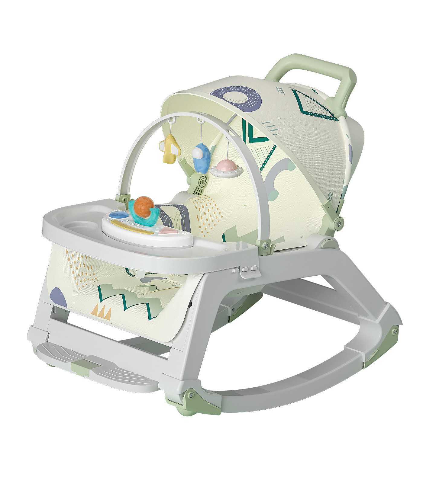 5 In 1 Multifunctional Baby Portable Rocker With wheels Dining Table Musical Electric Baby Bouncer Baby Feeding Dining Chair