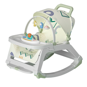 5 In 1 Multifunctional Baby Portable Rocker With wheels Dining Table Musical Electric Baby Bouncer Baby Feeding Dining Chair