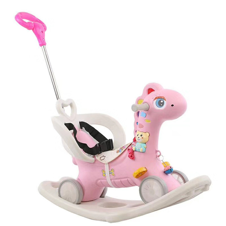 Hot sale baby rotating glow musical toddler walker plastic kids unicorn cartoon rocking horse ride on animals toy