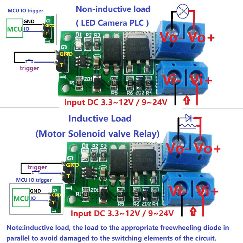 3.3V-24V 8A Flip-Flop Latch Relay Module IO95A01 Bistable Self-locking Switch Low Pulse Trigger Module for Arduino Smart Home