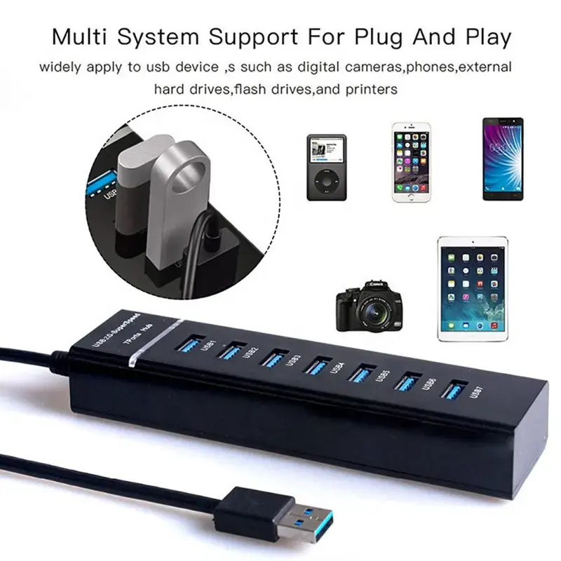 Wholesale Usb3.0 Por Hub Adapter Charging Docking Station  usb hub 3.0 splitter 7 port usb data hub