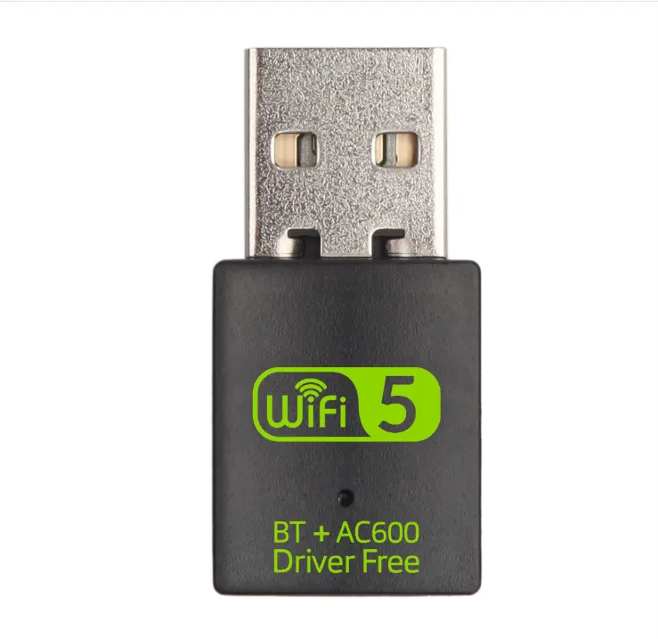 BT+AC600mpbs free drive wifi bluetooth usb 2 in 1 wifi bluetooth usb adapter usb wifi 5 wireless dongle for laptop pc