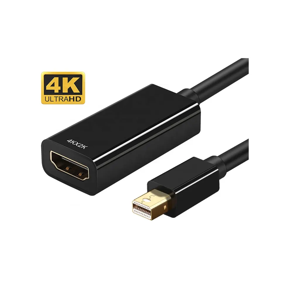 Factory direct sale mini dp to HDTV adapter 4k mini Display port male to HDTV female adapter converter cable